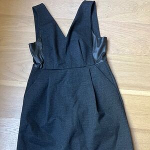 Madewell Black Dress with Leather Detailing